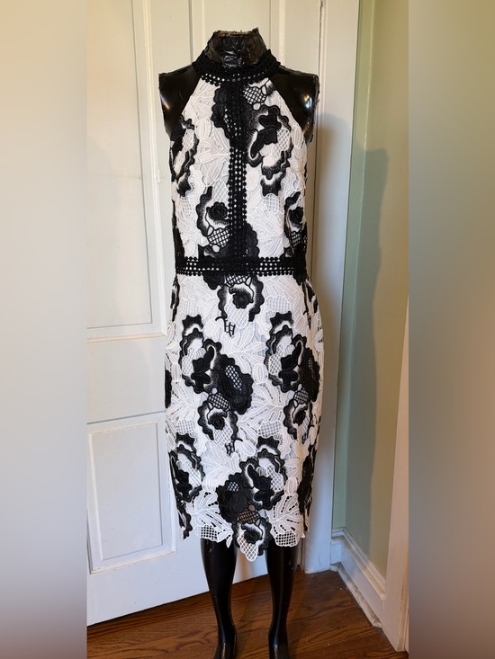 Alexia Admor Dresses & Skirts - Alexia Admor Black & White Lace Halter Sheath Dress NWT Size 8